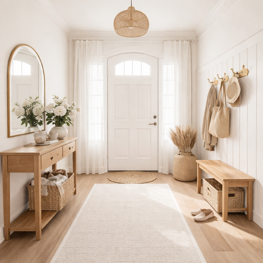 Mur en blanc cassé naturel avec lumière douce